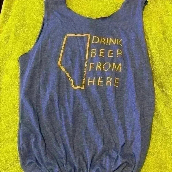 Tshirt no sew tote  bag Alberta “drink beer here” shirt - Picture 2 of 3